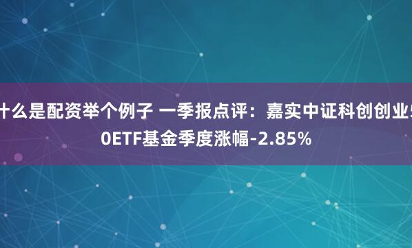 什么是配资举个例子 一季报点评：嘉实中证科创创业50ETF基金季度涨幅-2.85%