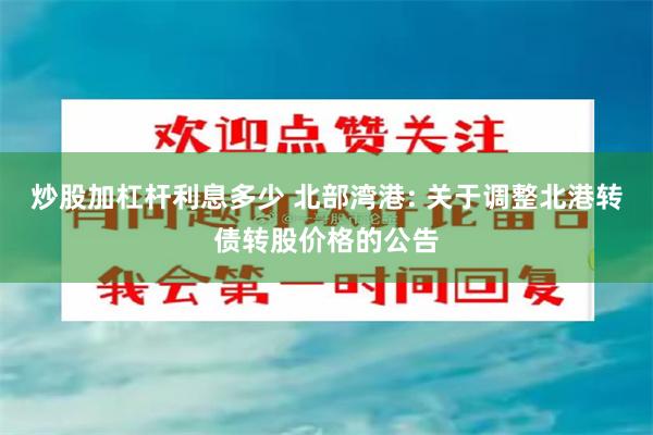 炒股加杠杆利息多少 北部湾港: 关于调整北港转债转股价格的公告