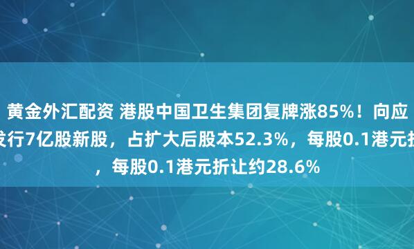 黄金外汇配资 港股中国卫生集团复牌涨85%！向应伟旗下公司发行7亿股新股，占扩大后股本52.3%，每股0.1港元折让约28.6%