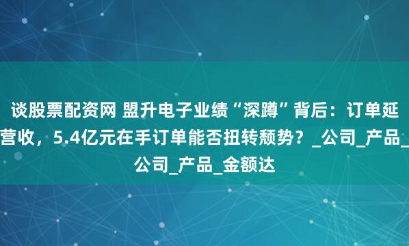谈股票配资网 盟升电子业绩“深蹲”背后：订单延期拖累营收，5.4亿元在手订单能否扭转颓势？_公司_产品_金额达