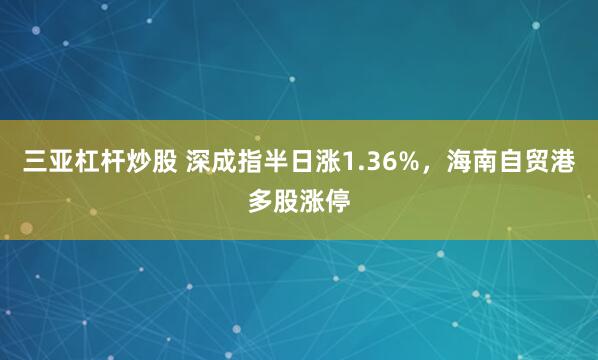 三亚杠杆炒股 深成指半日涨1.36%，海南自贸港多股涨停